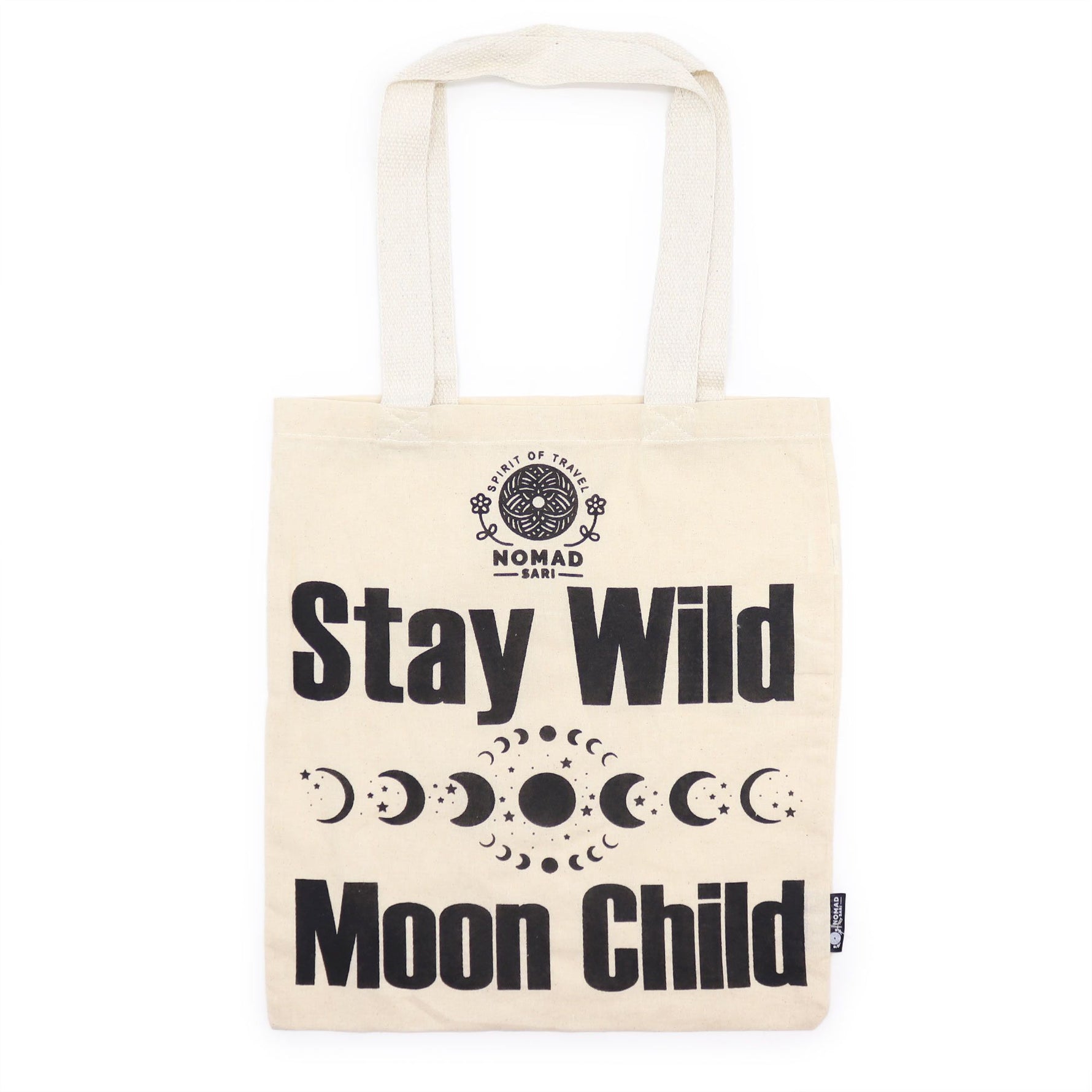 Iconic Basic Tote Bag - Stay Wild, Moon Child - Natural 4oz