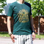 Medium Stone Washed T-Shirt - Hamsa - Green
