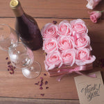 Soap Flower Gift Bouquet - 13 Pink Roses - Heart
