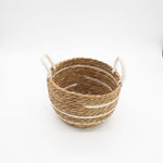 Cotton & Seagrass Large Baskets – Natural Stripes – Set of 3
