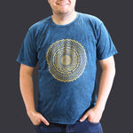 XLarge Stone Washed T-Shirt - Mandala - Blue