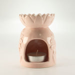 Ceramic Sunflower Oil Burner - Pastel Pink