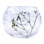 Natural Floral Glass - Bowl Candle Holder - Margarita - (8x10cm)