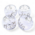 Natural Floral Glass - Bowl Candle Holder - Margarita - (8x10cm)